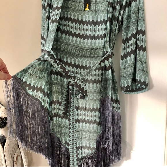 Fringe Hem Kimono, Handmade in Indonesia - Picture 8 of 9